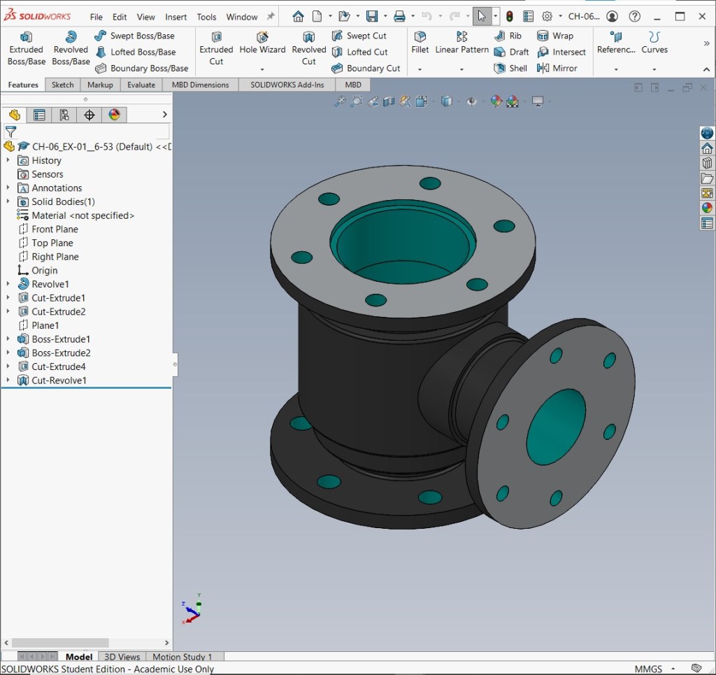 Flanged tee fitting