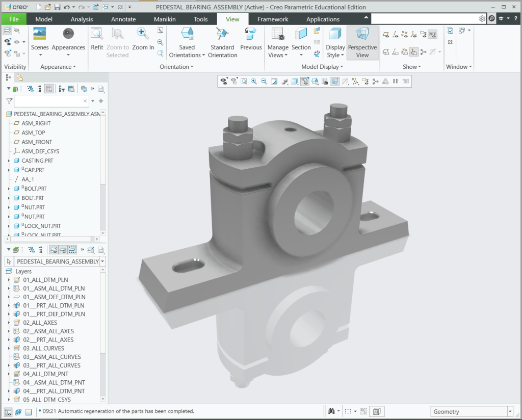 Pedestal bearing assembly